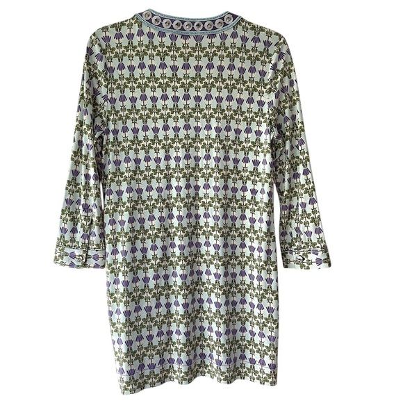 TORY BURCH | NWOT EMBELLISHED SILK FLORAL TUNIC BEADED JEWEL NECKLINE | SMALL - Picture 10 of 15